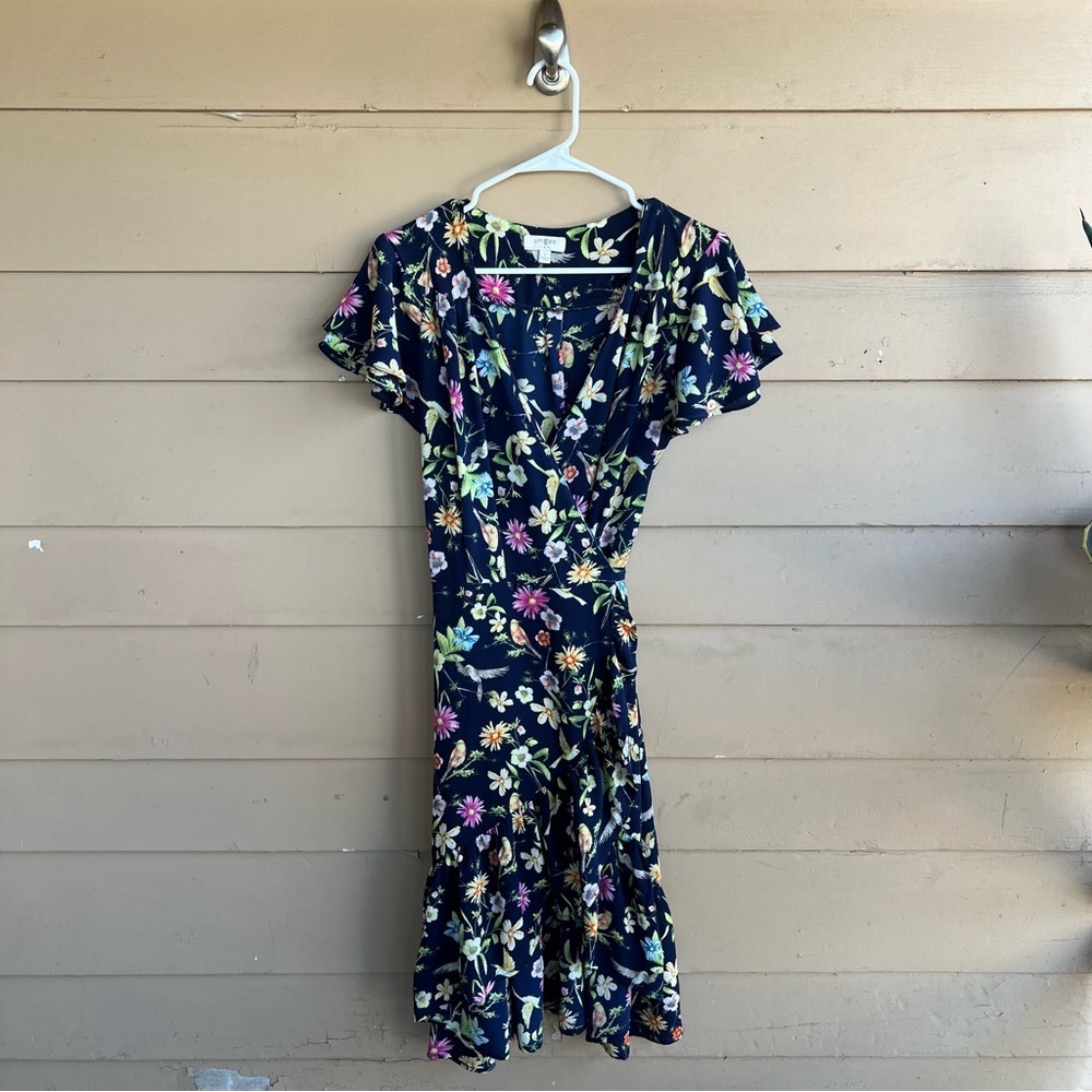 Umgee Floral Wrap High Low Dress Size L